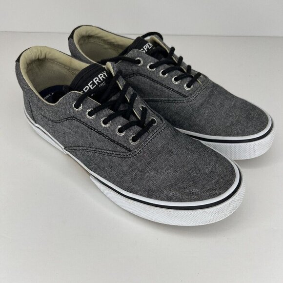 Sperry Top Sider Gray Canvas Sneakers STS13147 Low Top Men's Size 8M Sneakers - Picture 2 of 9
